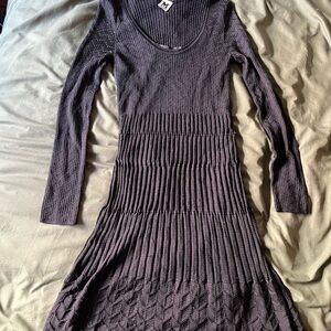 M by Missoni Black Ribbed Knit Dress